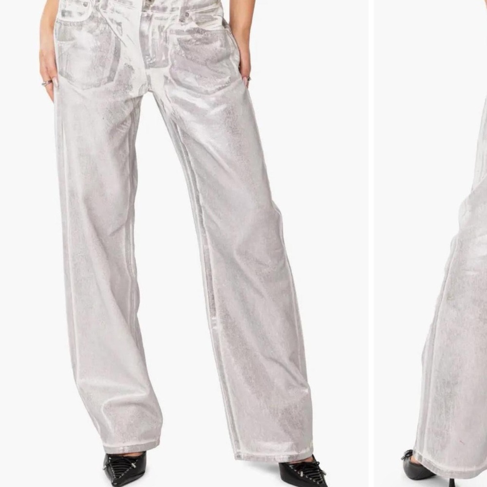 EDIKTED Jolene metallic straight leg